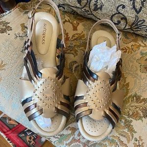 Soft Spots Multi Tone Metallic Sandals